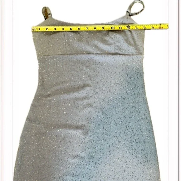 Y2K City Triangles Embellished Maxi Dress in Light Blue Size M USA Sparkly - Picture 10 of 10